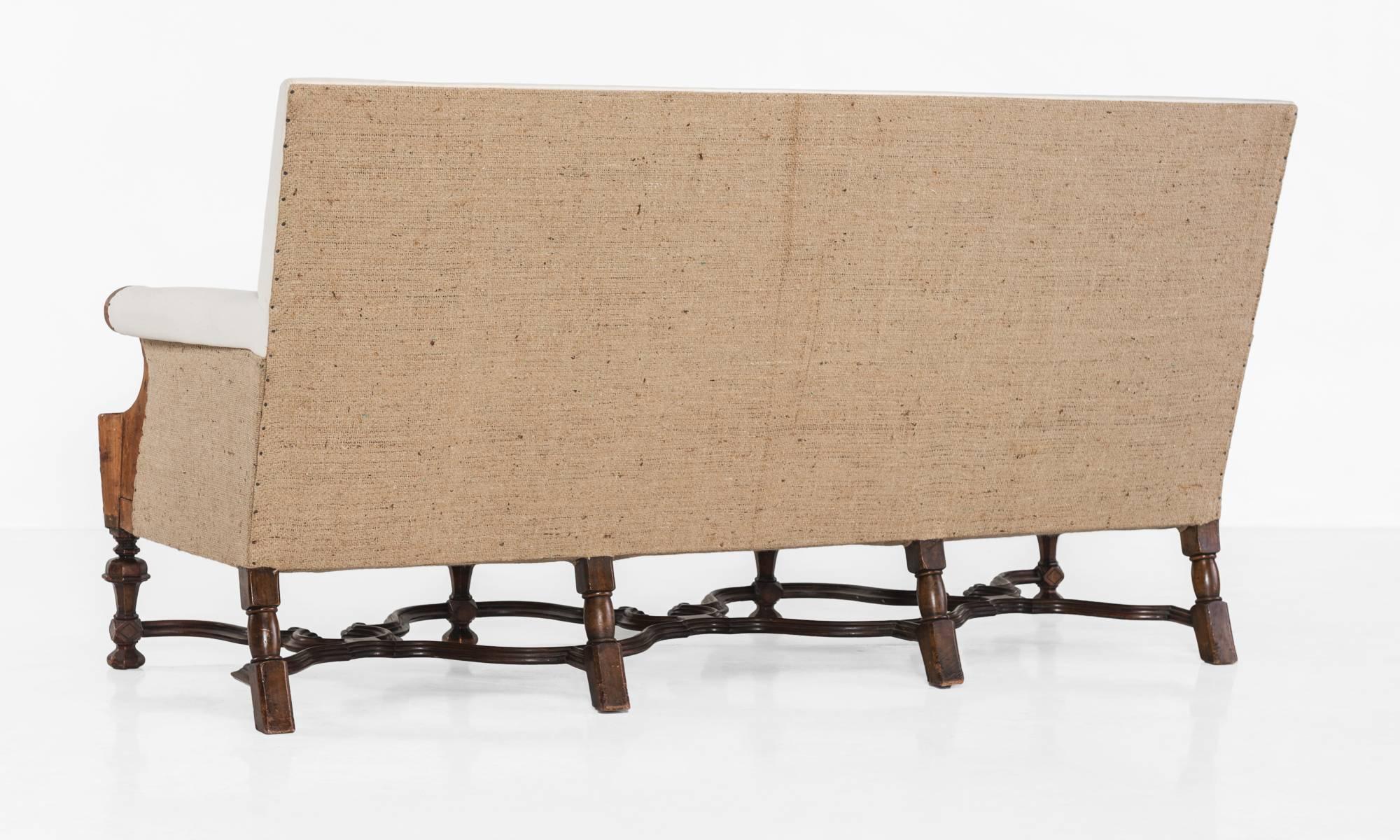 Cotton English Sofa, circa 1900