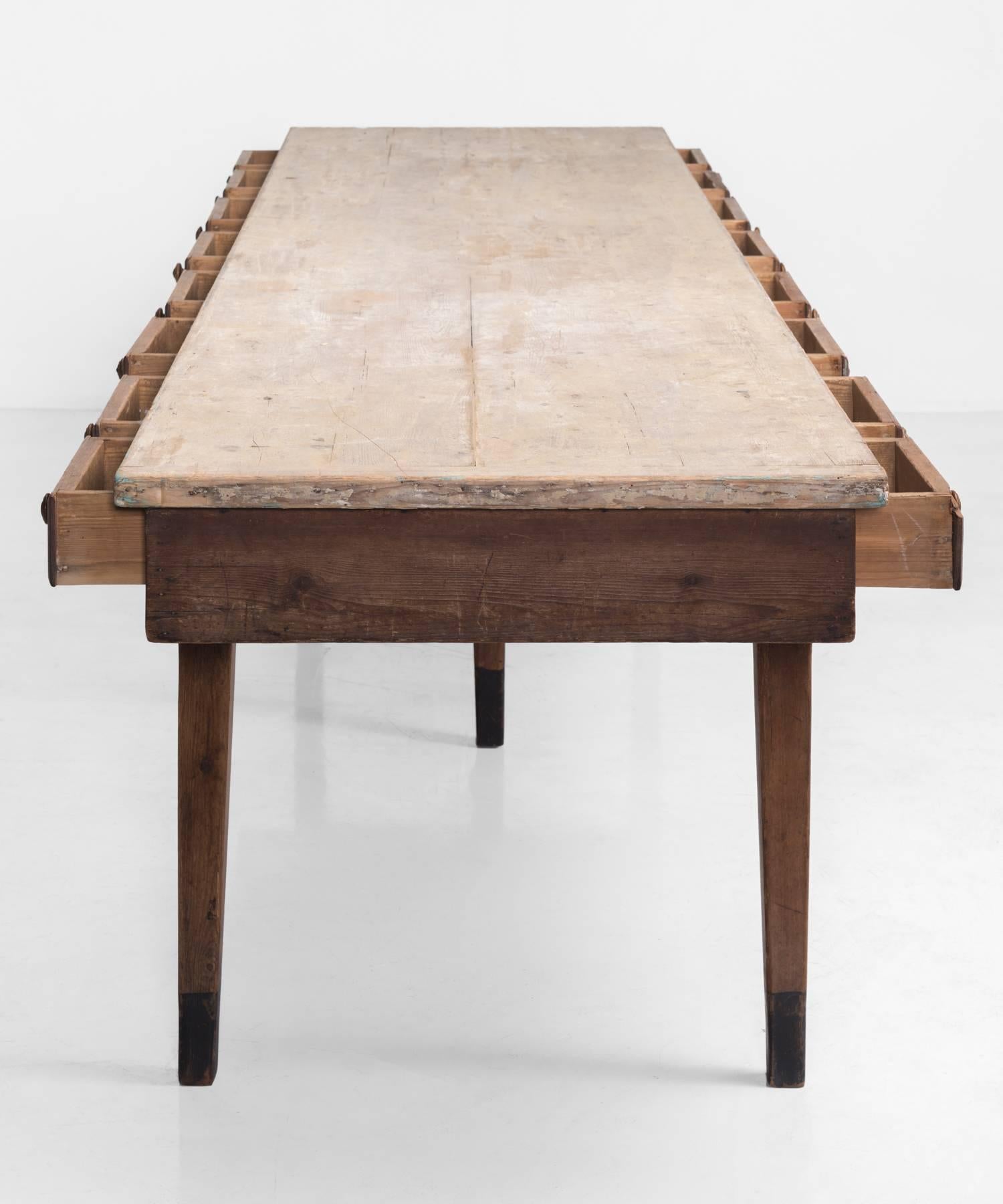 Refectory Serving Table with Drawers, circa 1880 1