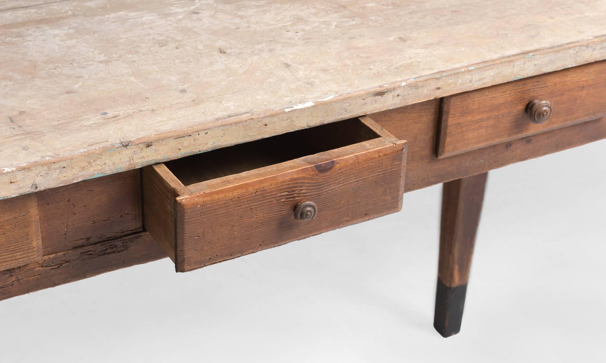 Late 19th Century Refectory Serving Table with Drawers, circa 1880