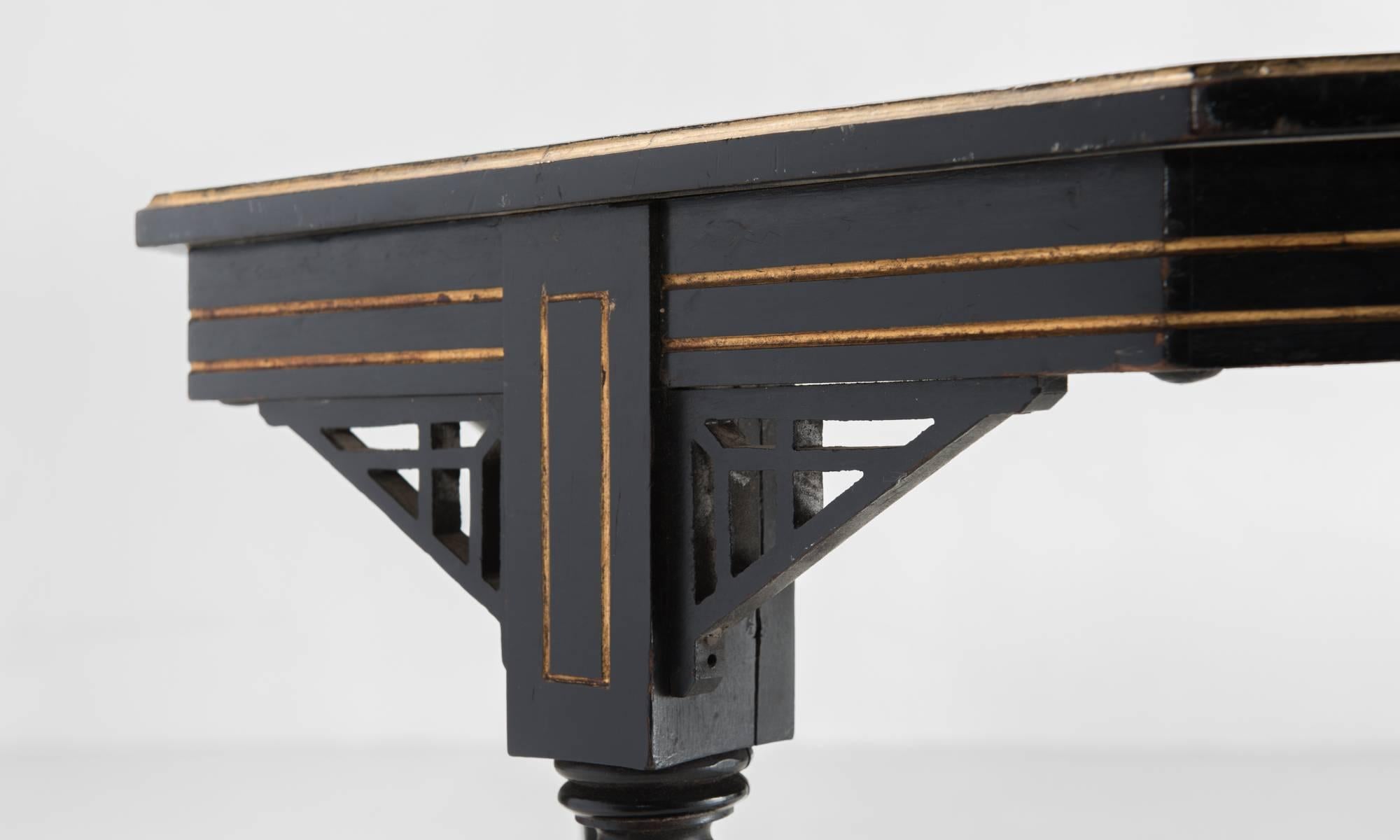 Ebonized Aesthetic Movement Ornate Side Table, circa 1880