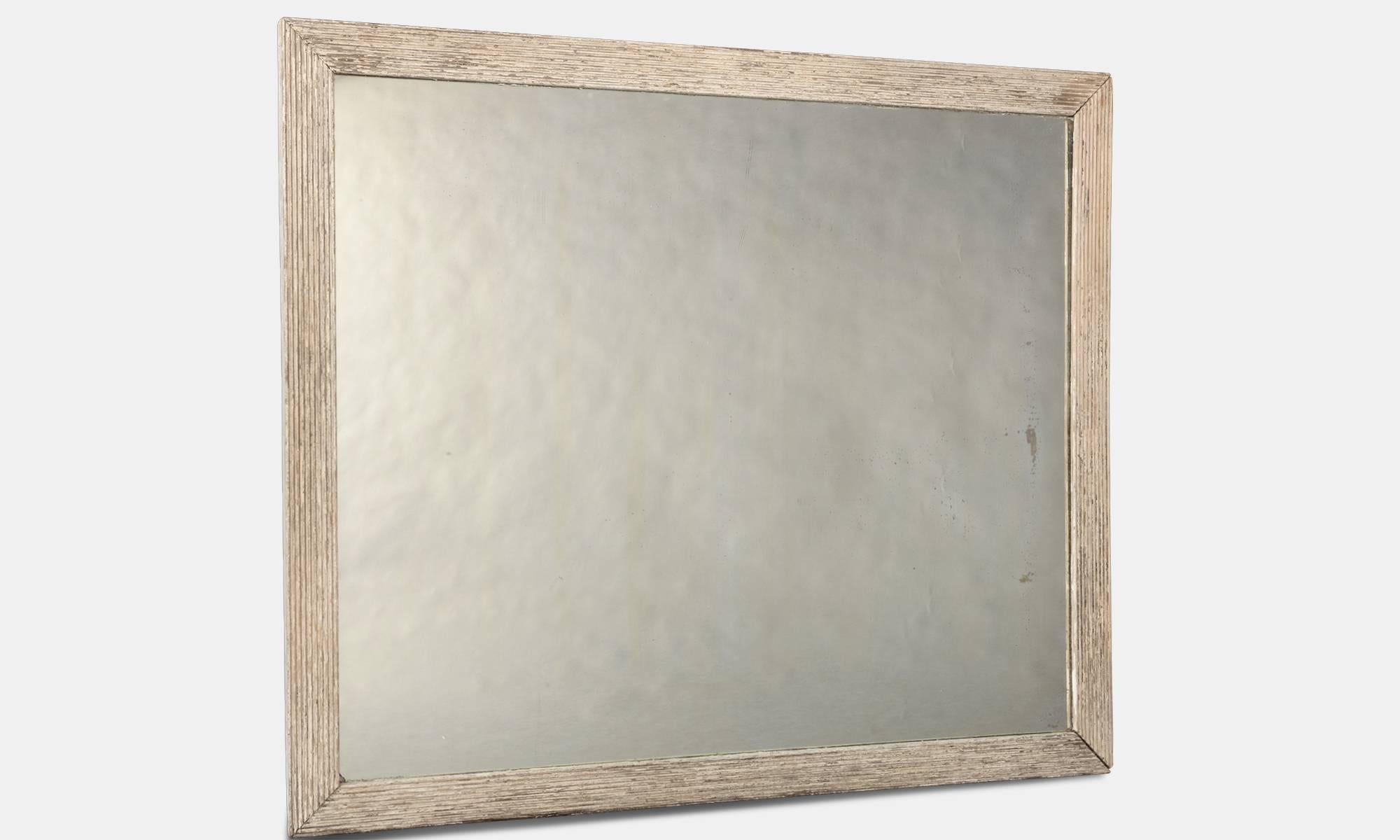 Painted pine mirror, made in England, circa 1840.

Reeded pine frame with original paint finish and period plate glass.
 