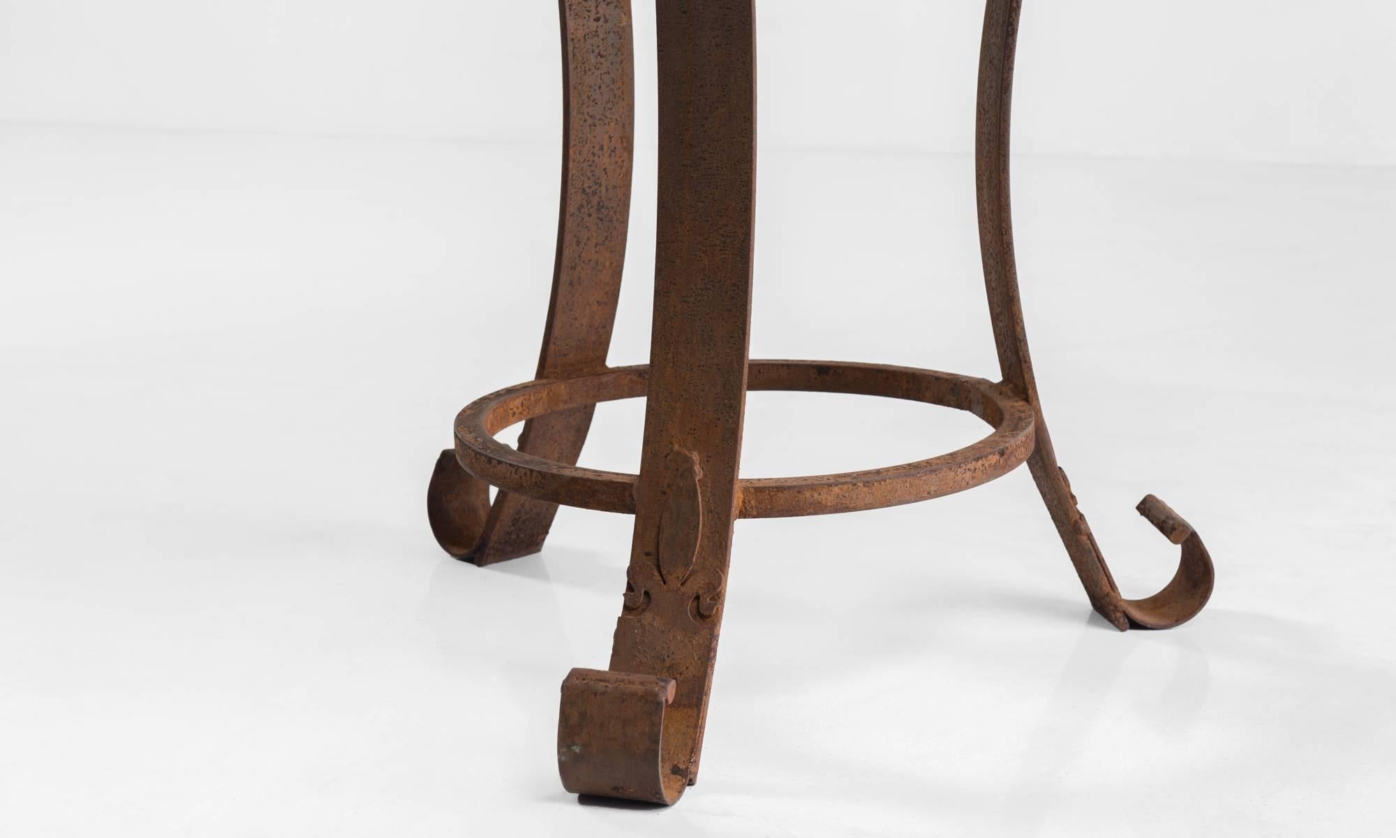Iron and Marble Centre Table, circa 1890 In Good Condition In Culver City, CA
