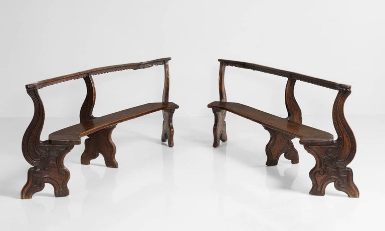 Curved Mahogany Bench Italy Circa 1800 For Sale At 1stdibs