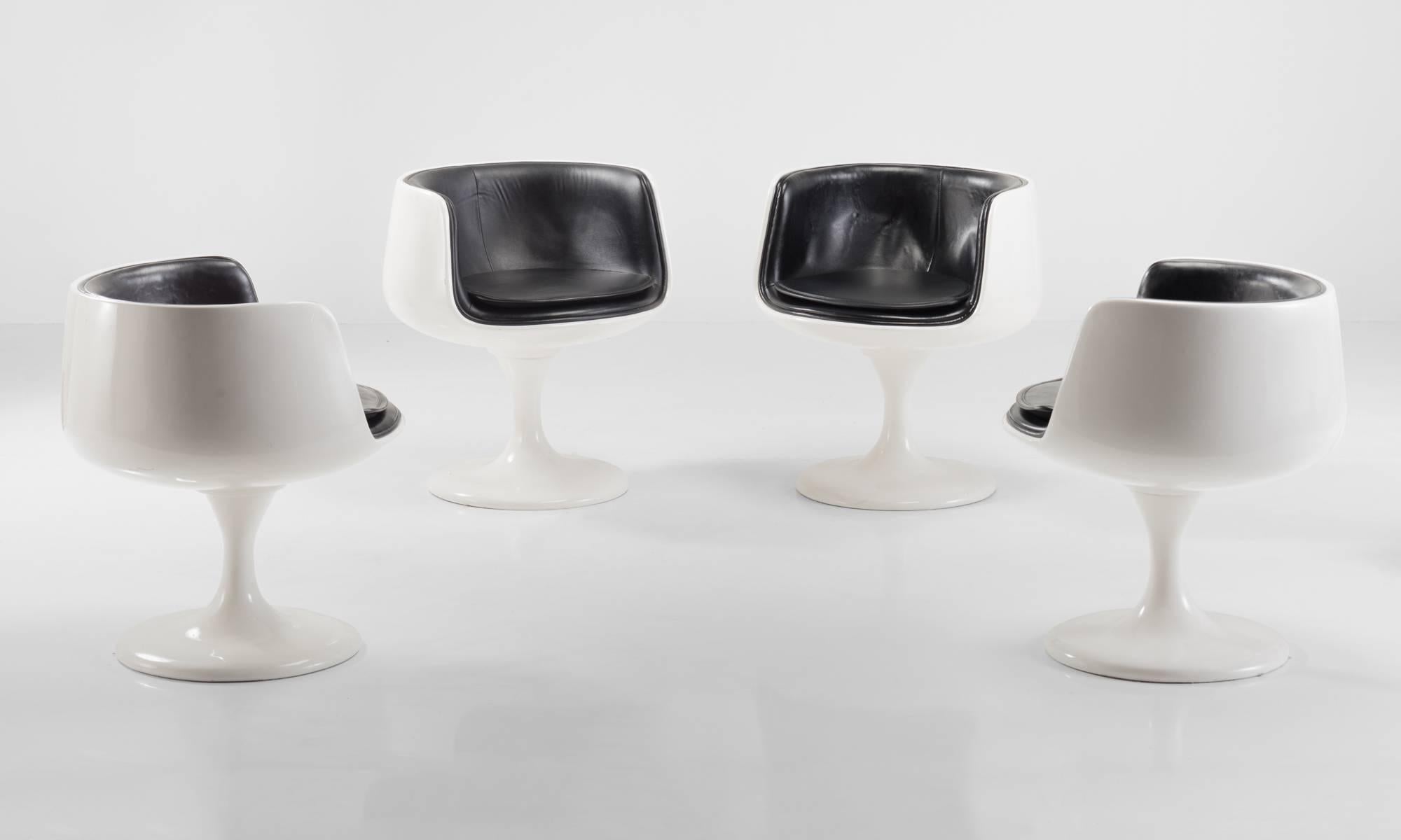 Modern Set of (4) Eero Aarnio Style Dining Chairs, Finland, circa 1960
