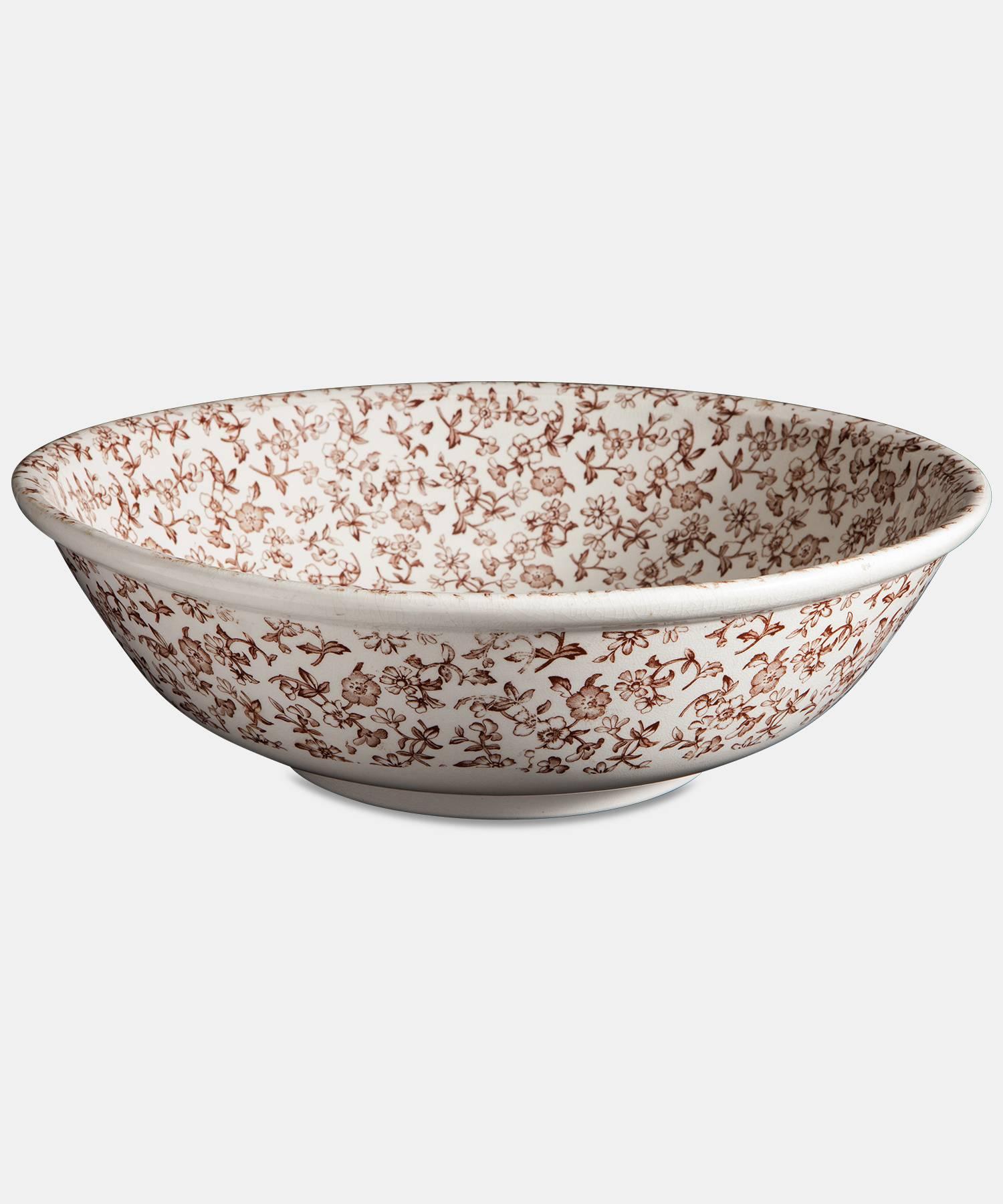 Large bowl with floral pattern.