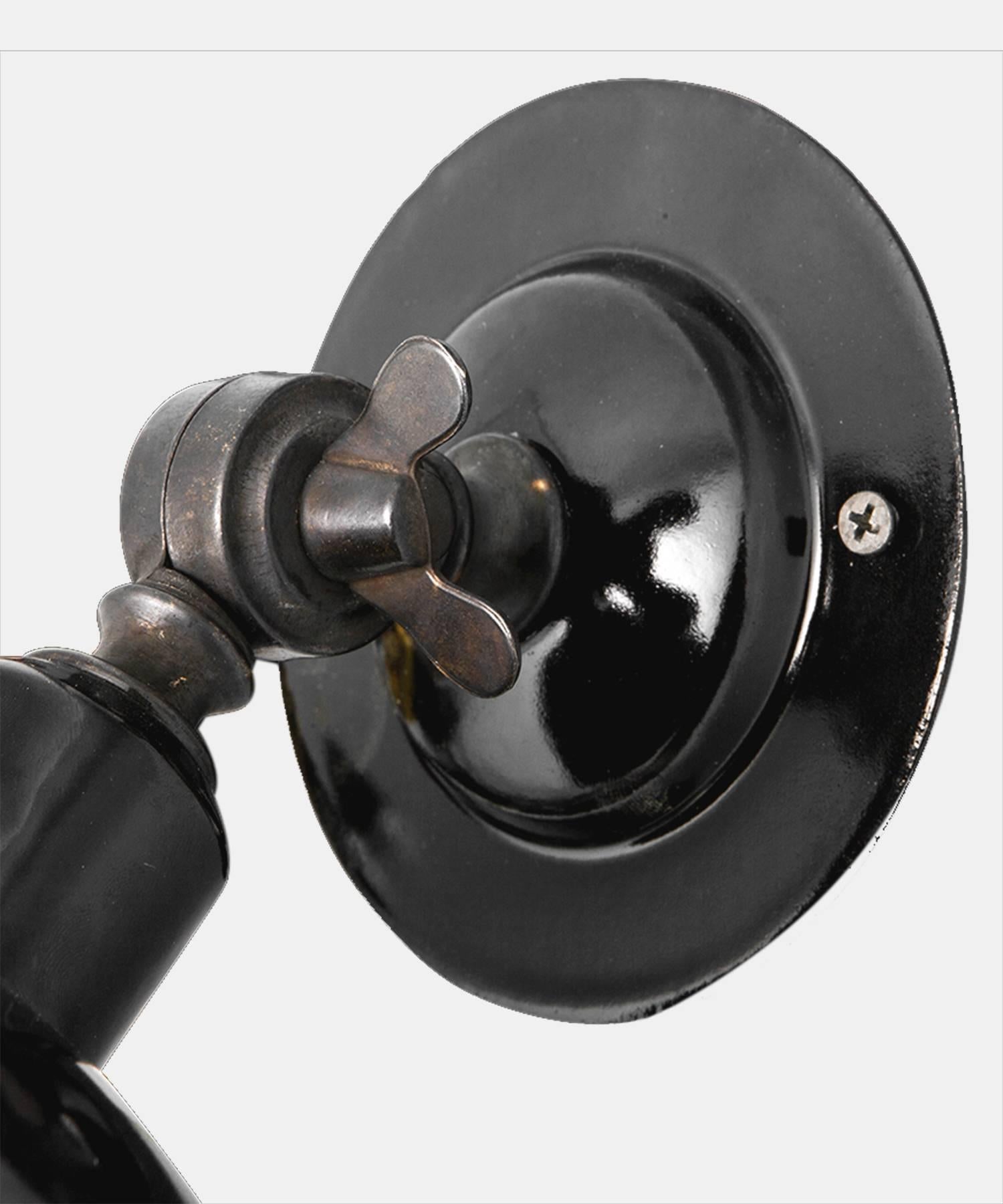 Modern Black Metal Sconce, Made in Italy For Sale