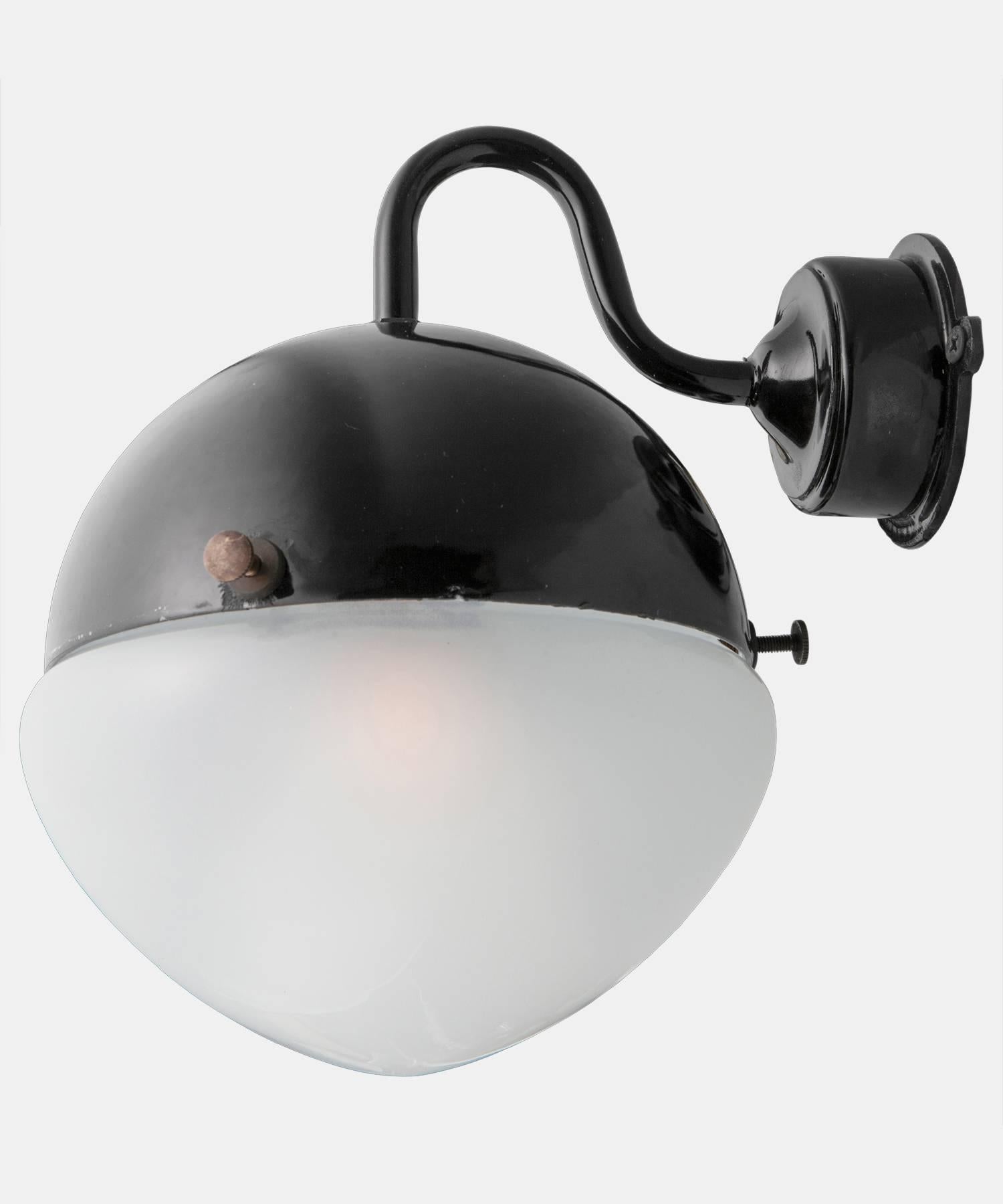 Modern Rounded Black Gooseneck Sconce, Italy, 21st century