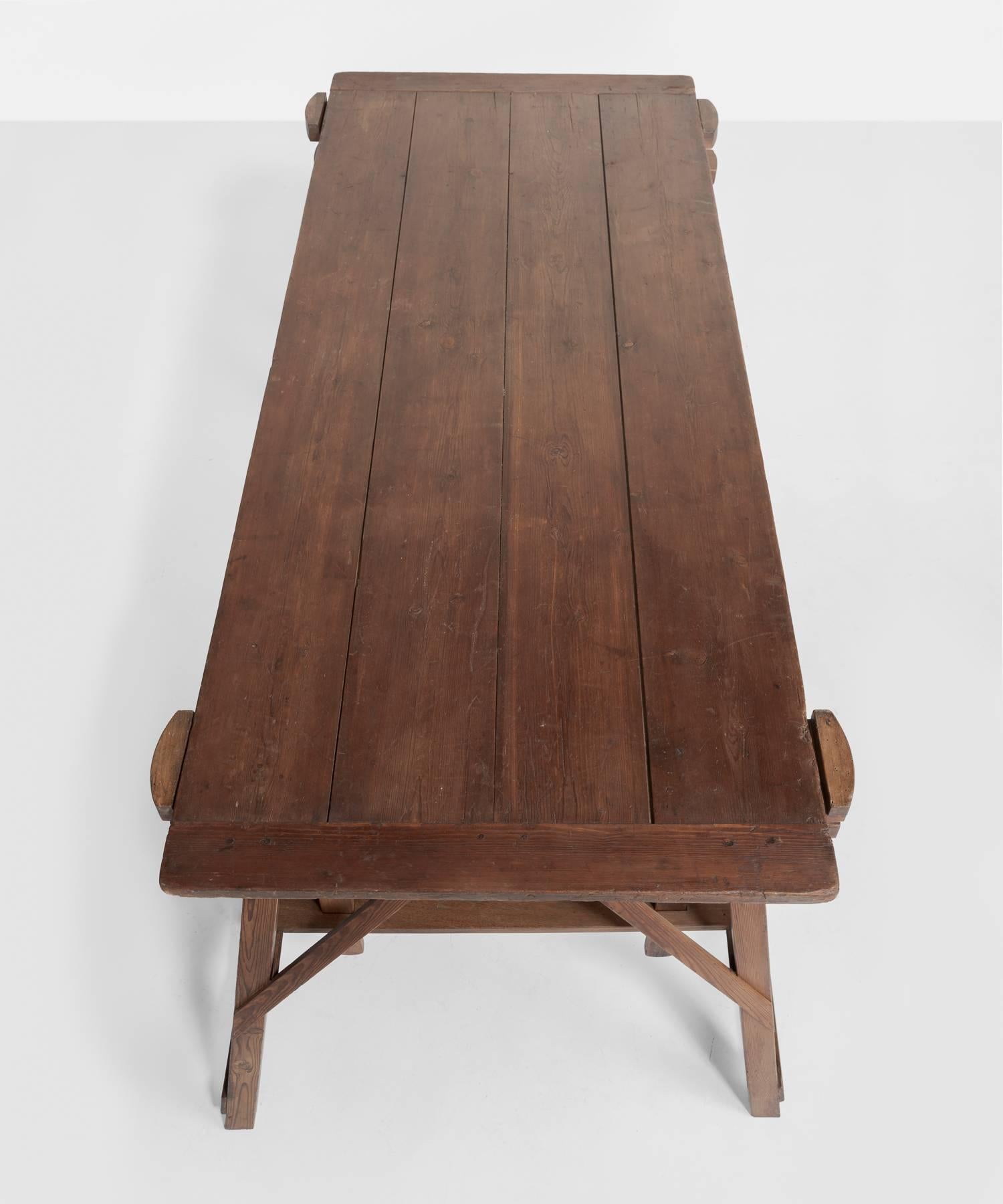 Pine Architect's Table, France, circa 1910 1