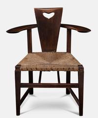 George Walton Ash and Rush-Seat Abingwood Elbow Chair, circa 1897