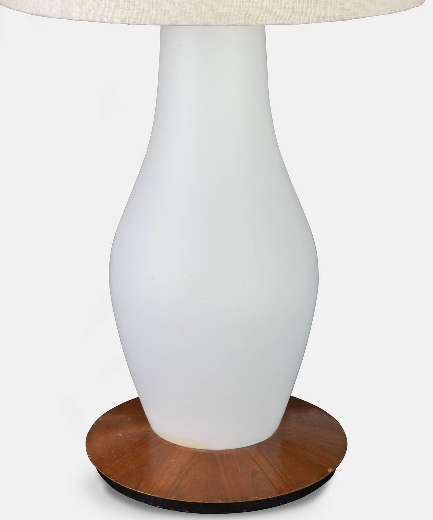 Mid-Century Modern Opaline Glass Table Lamp, circa 1950