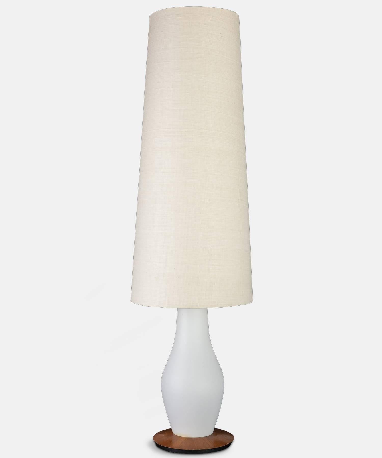 Opaline Glass Table Lamp, circa 1950 In Good Condition In Culver City, CA