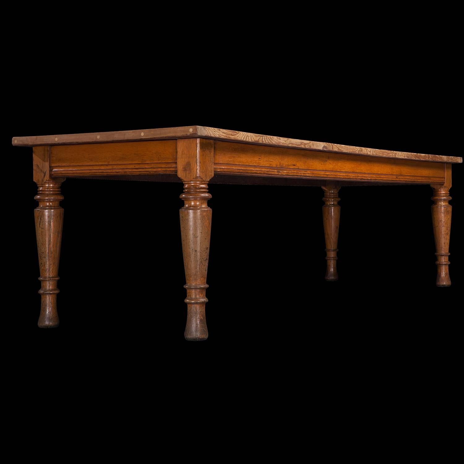 English Oak and Pine Dining Table