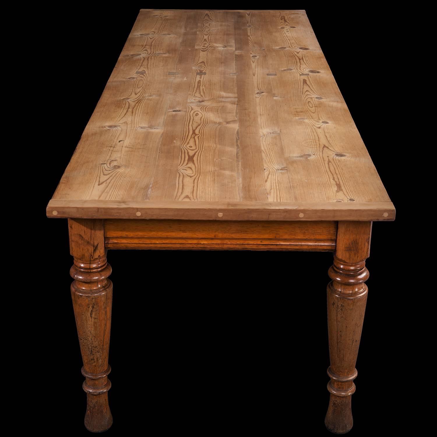 Victorian Oak and Pine Dining Table