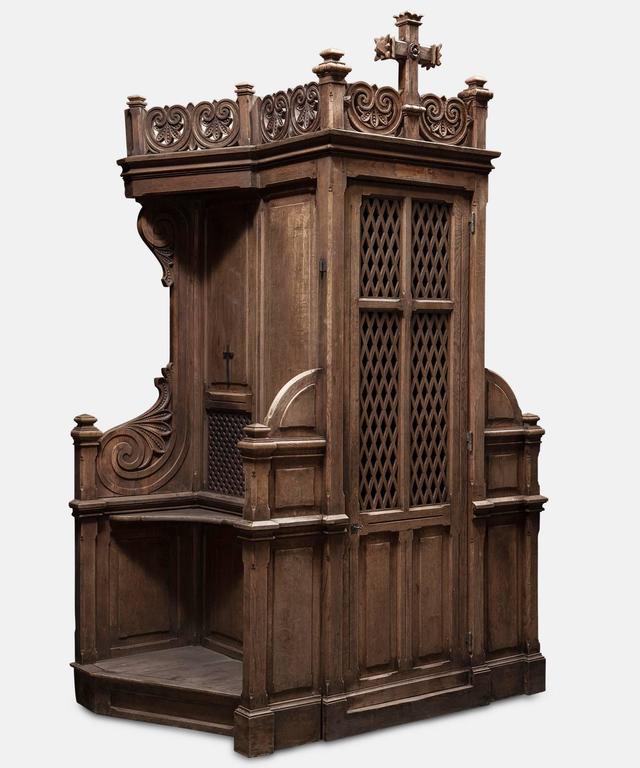 Massive Oak Church Confessional at 1stDibs confessional booth for
