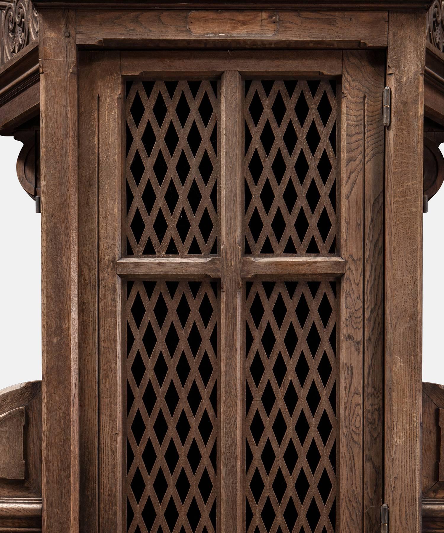 Carved Massive Oak Church Confessional