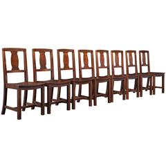 Set of (10) Oak Dining Chairs
