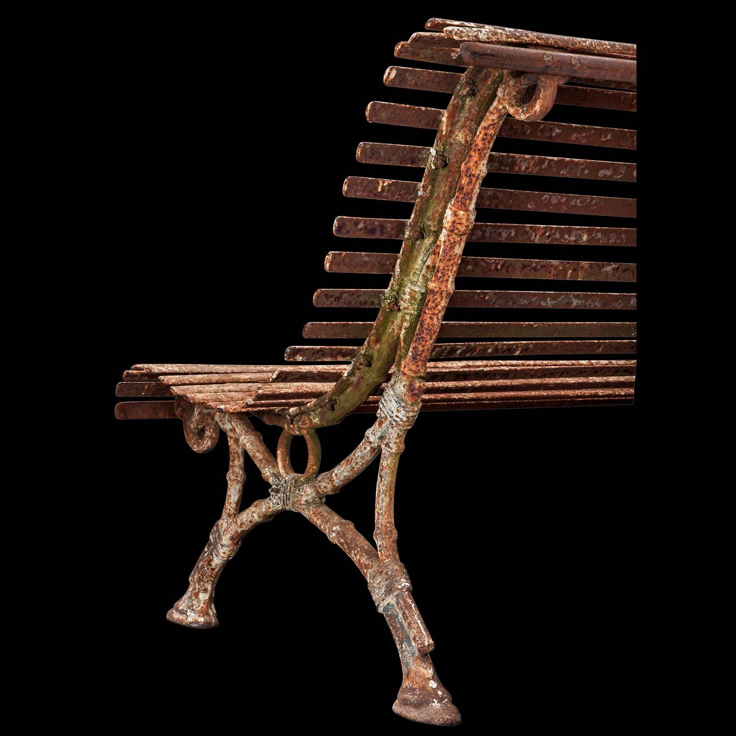 Early 20th Century Iron Garden Bench