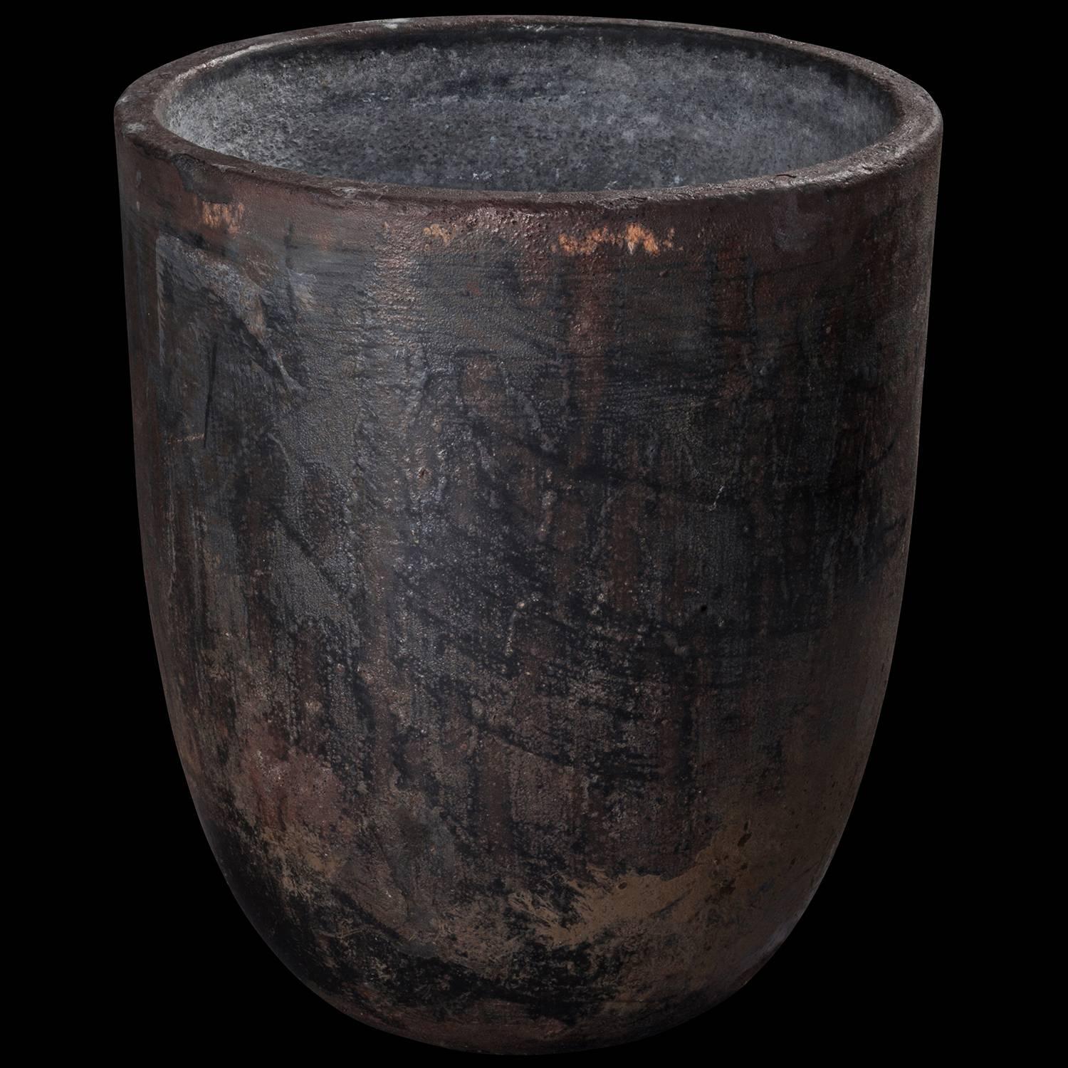 Set of seven unique crucibles, used for melting metals and other substances. Amazing patina.
2 large (24.5