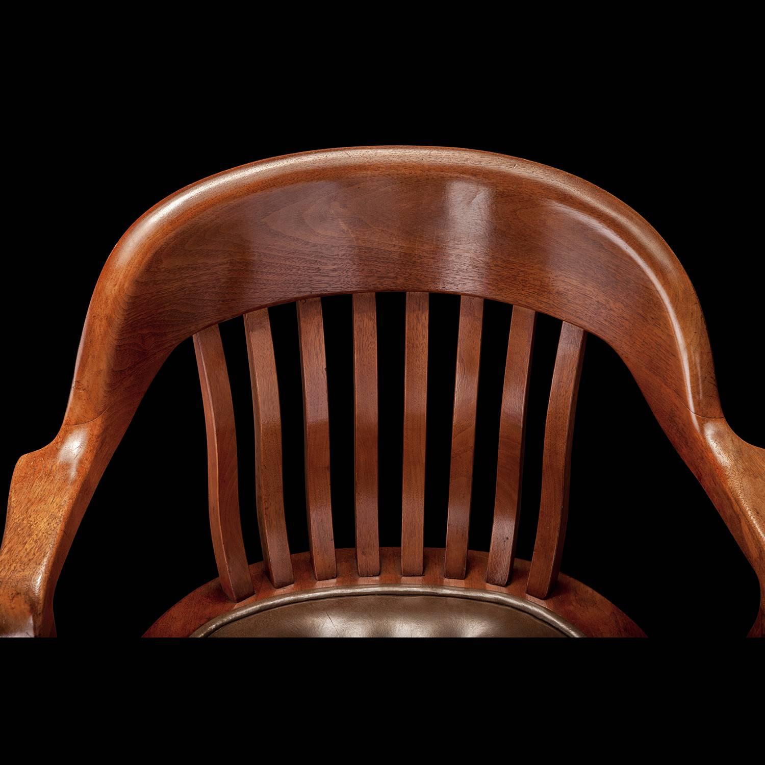English Gunlocke Swivel Chair