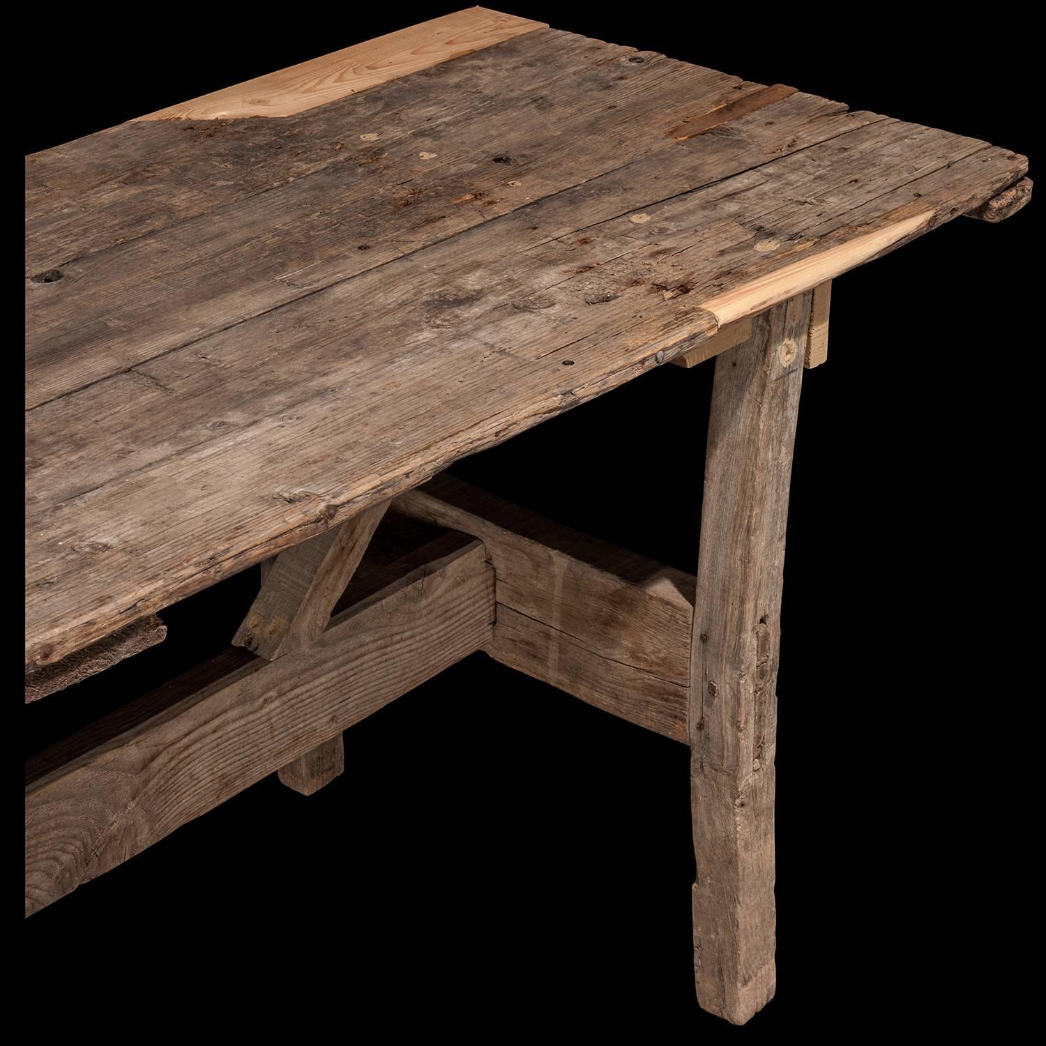 Pine Industrial Work Table, circa 1880 2