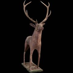 Folk Garden Deer with Antlers