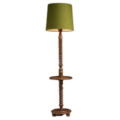 Oak Floor Lamp, France circa 1950
