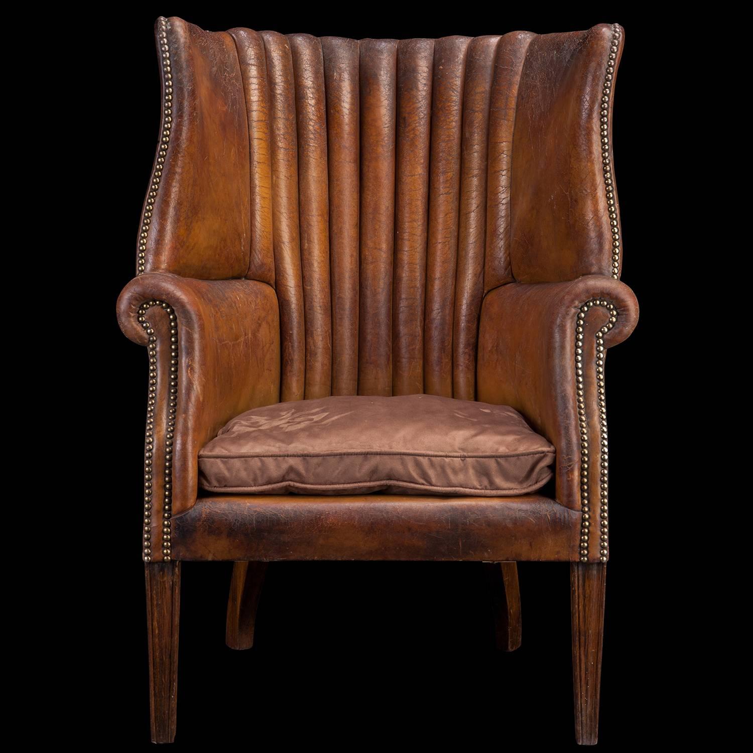 barrel back wing chair