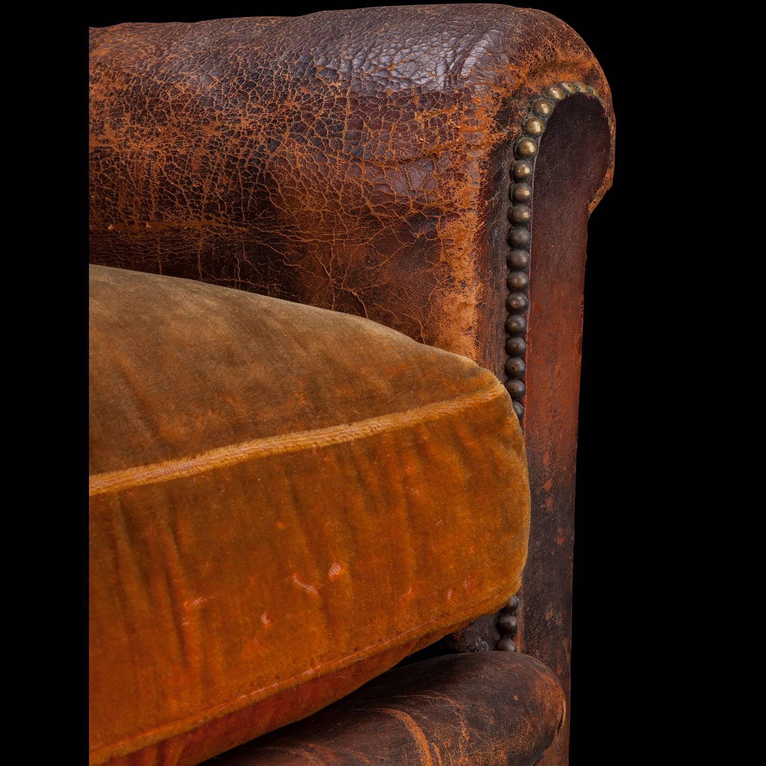 Leather and Velvet Armchairs 5