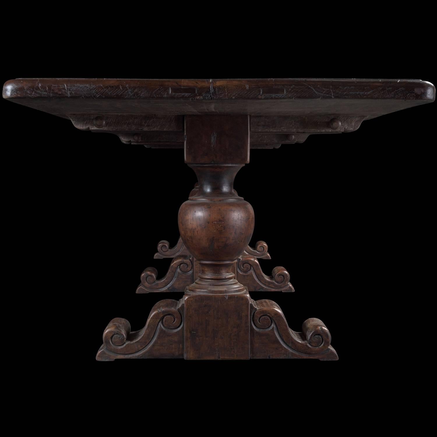 Early 20th Century Monumental Walnut Dining Table