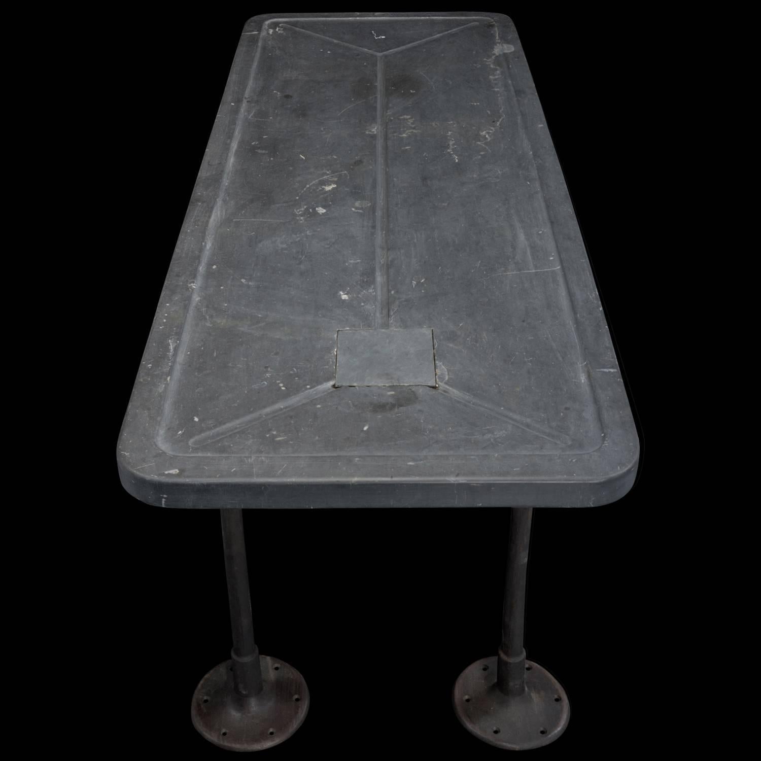Early 20th Century Industrial Slate Top Table, circa 1920