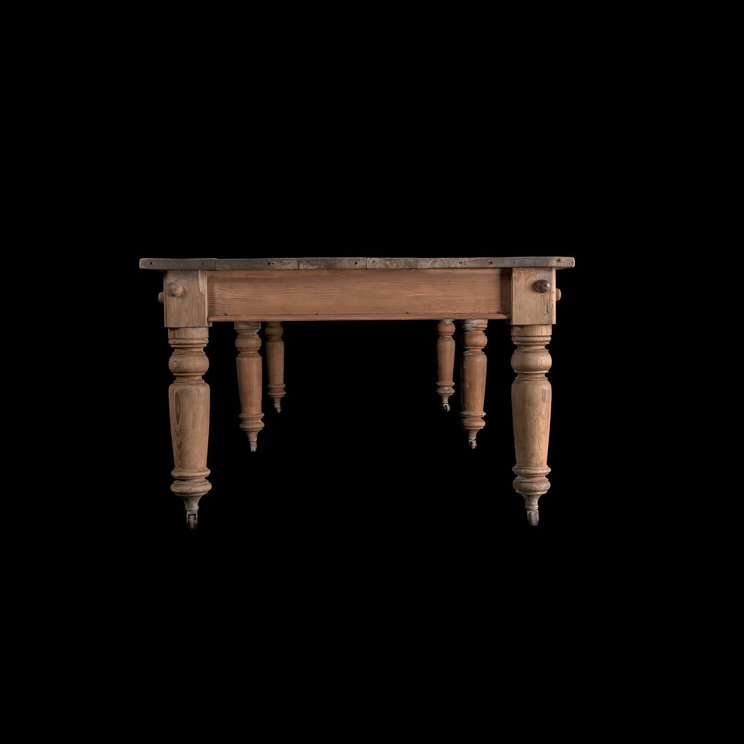 English Massive Scrubbed Pine Dining Table