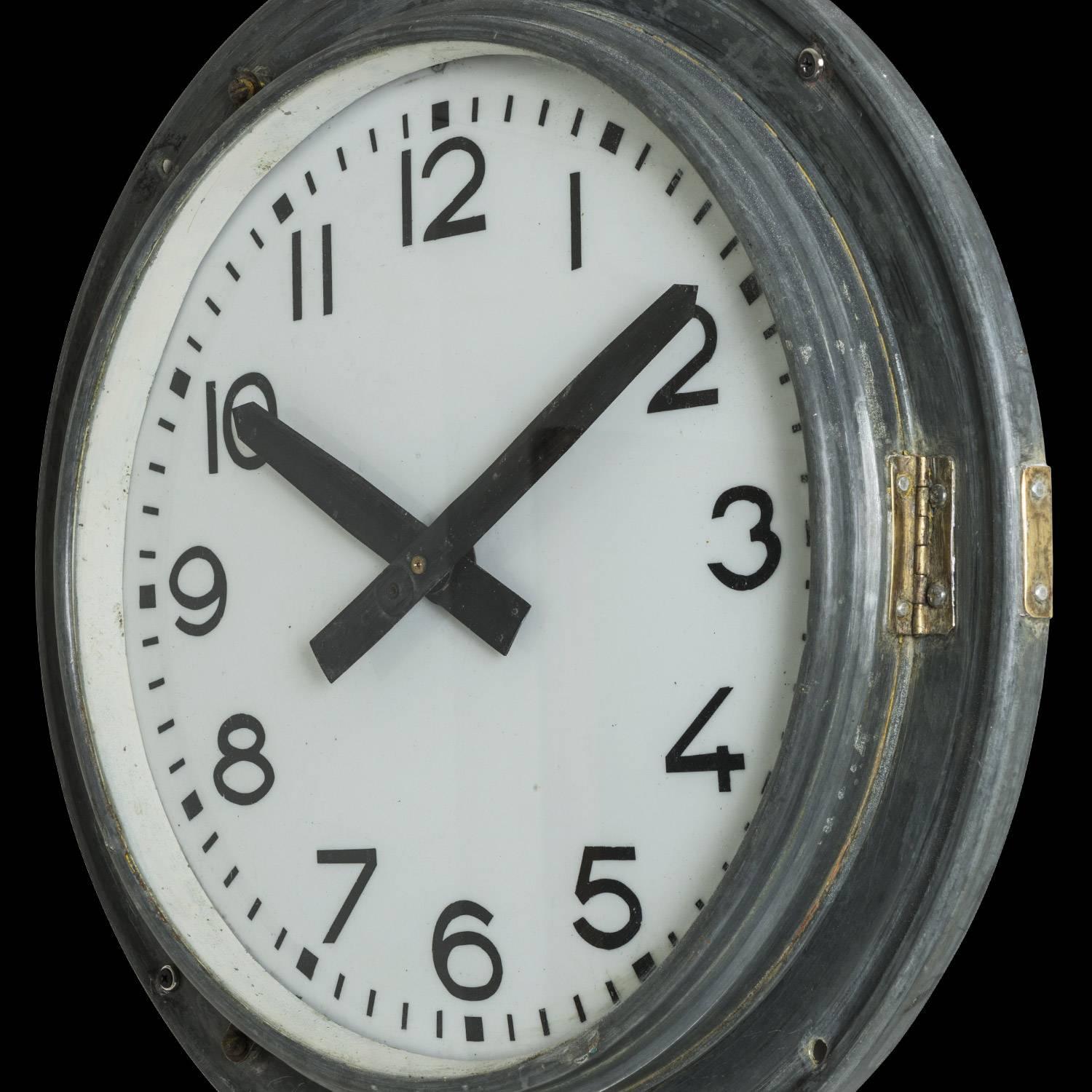 Glass Industrial Zinc Brillié Clock