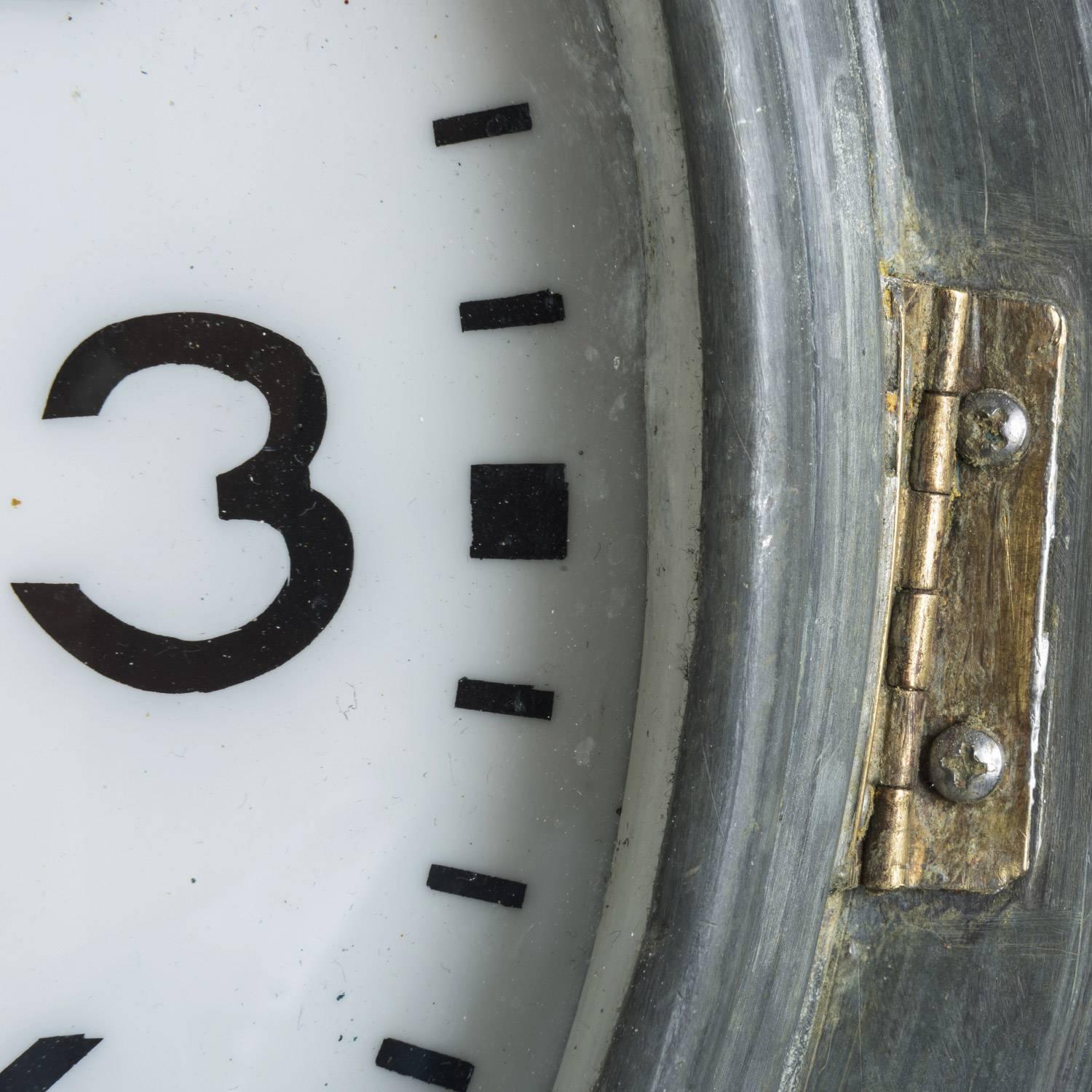 Mid-20th Century Industrial Zinc Brillié Clock