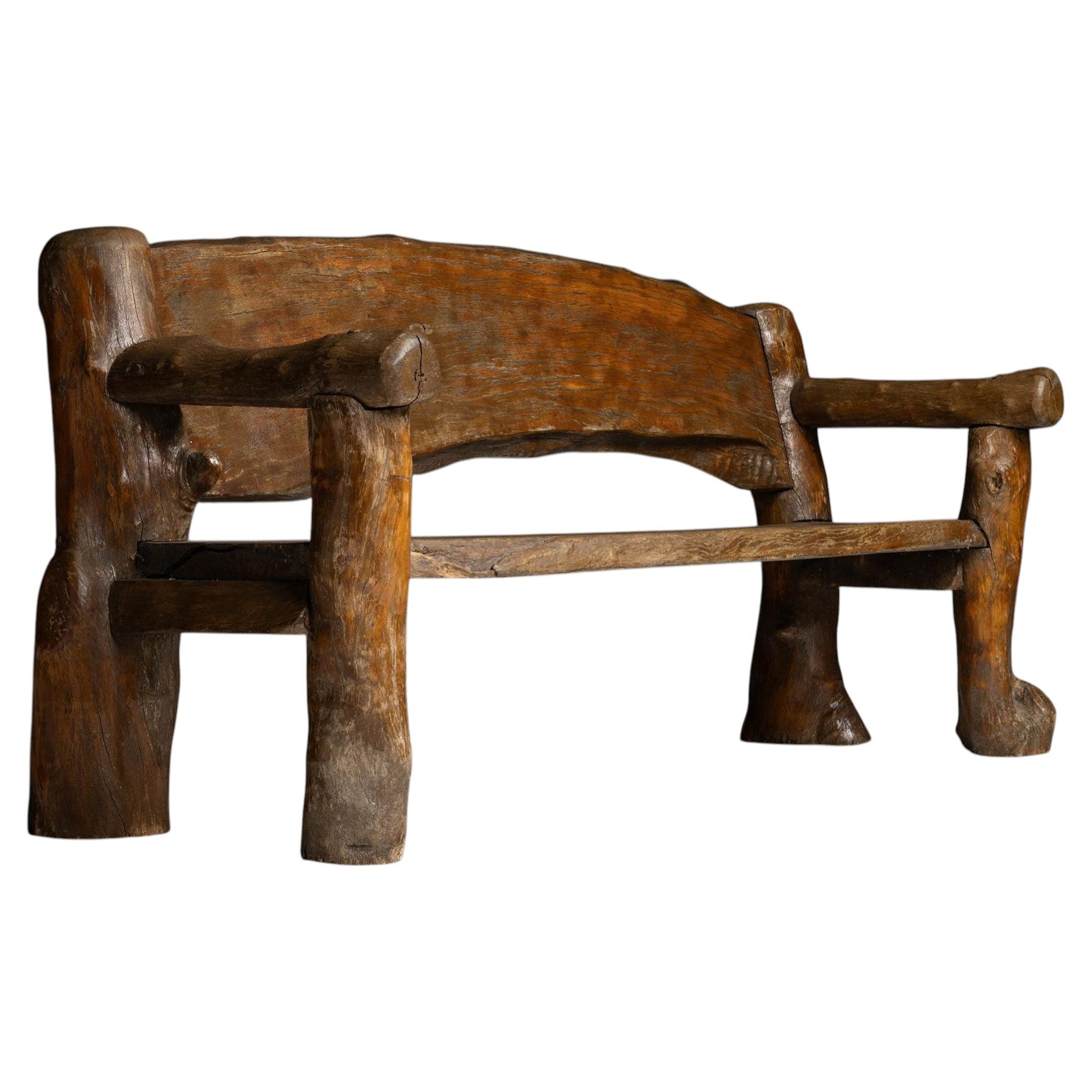 Primitive Garden Bench, England 1950 For Sale