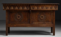 Intricately Carved Oak Sideboard
