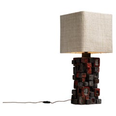Brutalist Ceramic Lamp, Denmark 1950