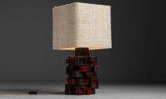 Brutalist Ceramic Lamp, Denmark 1950