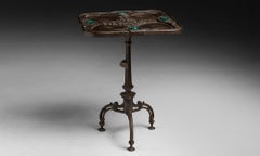 Cast Iron / Glass Side Table, France 1900