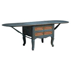 Rare Swedish Drop-Leaf Work Table, Sweden 1880