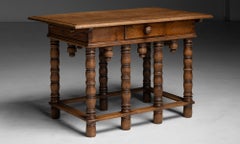 Oak Bobbin Table
