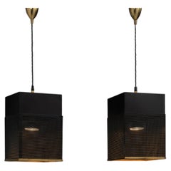 Mid Century Perforated Steel Pendants