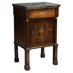 Marble-Top Inlaid Cabinet