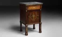 Marble-Top Inlaid Cabinet