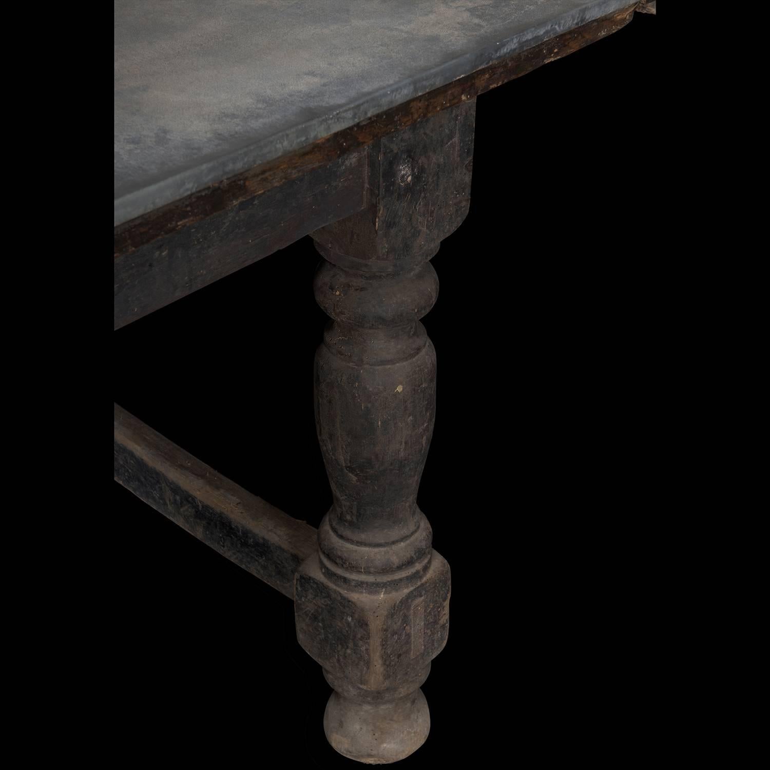 Zinc Refectory Dining Table 2