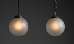 Etched glass Globe pendants, Netherlands 1940
