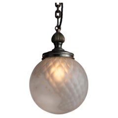 Etched Globe Pendant, Italy 1930