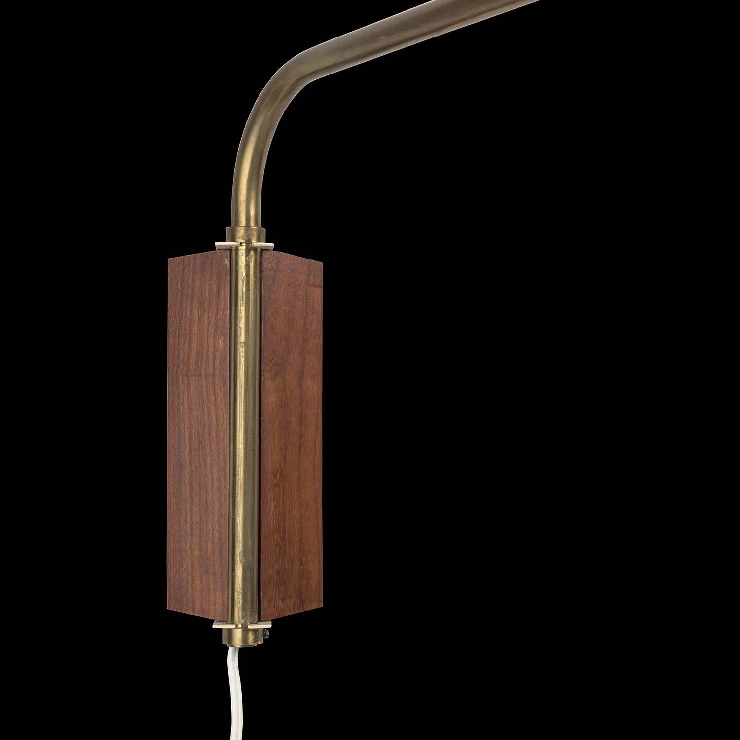 Painted Brass and painted Metal Swing Arm Lamp, circa 1960