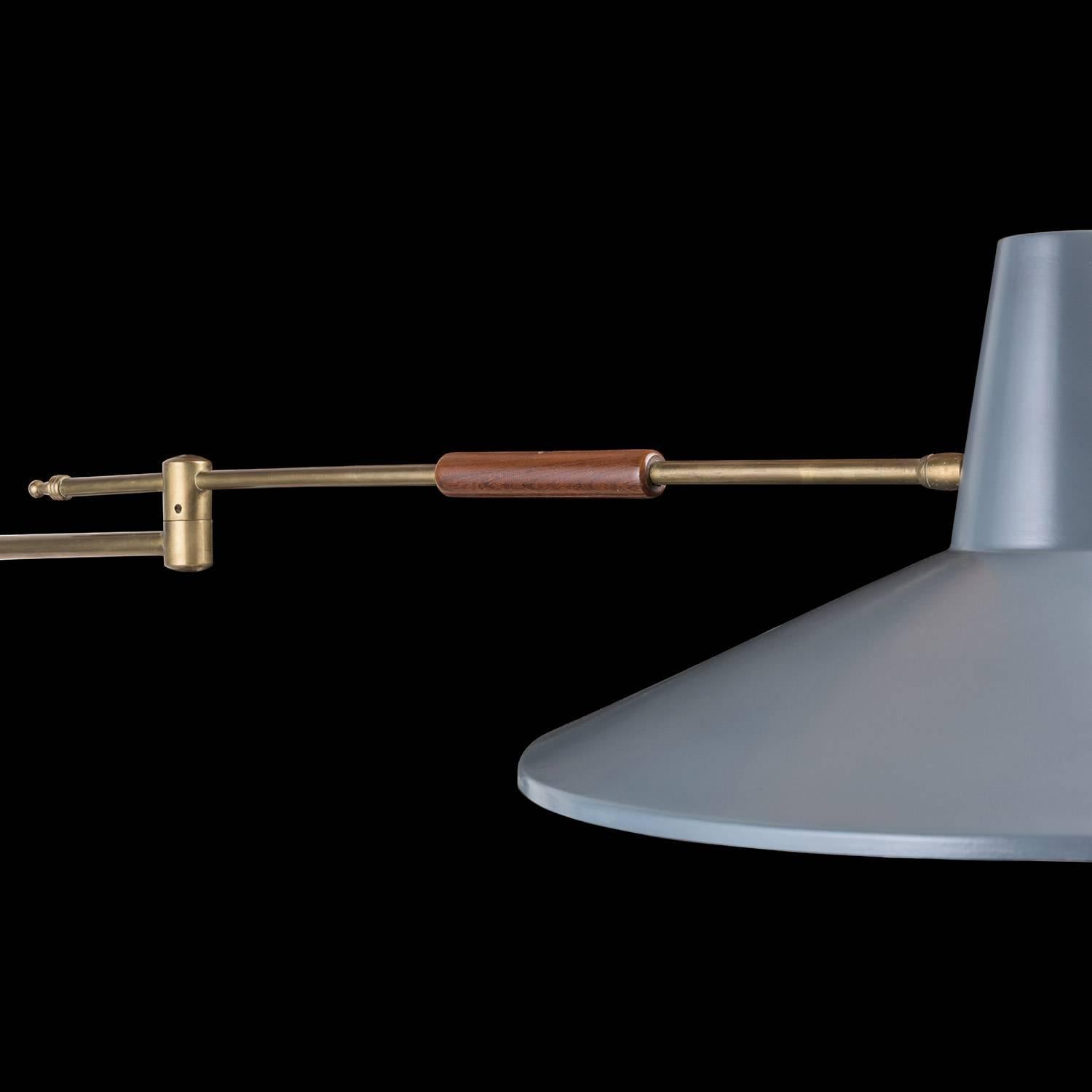 Brass and painted Metal Swing Arm Lamp, circa 1960 1