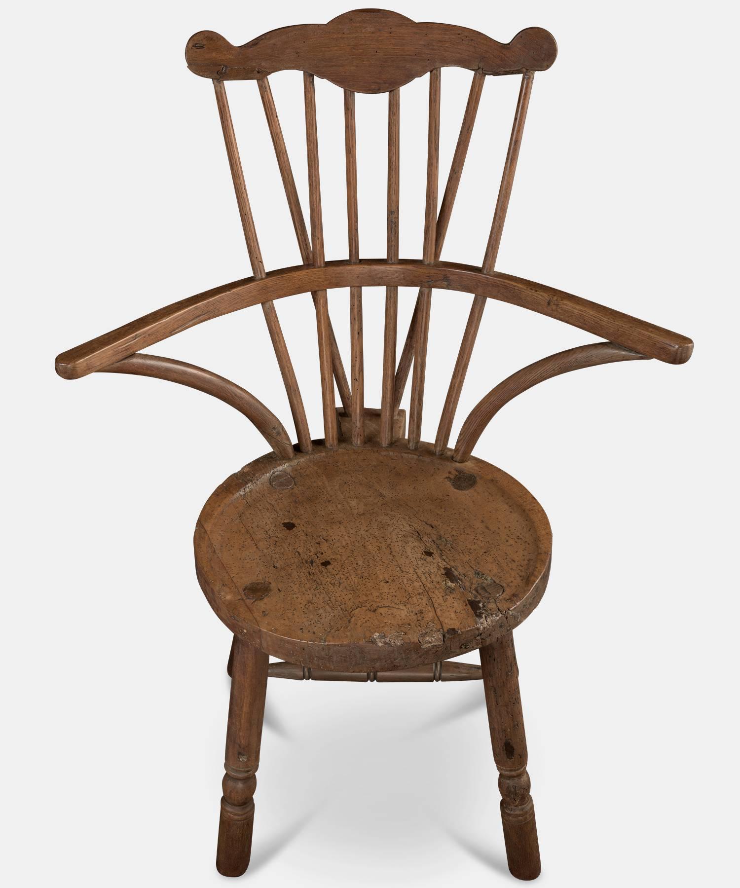 English Ash Comb Back Windsor Chair, circa 1760