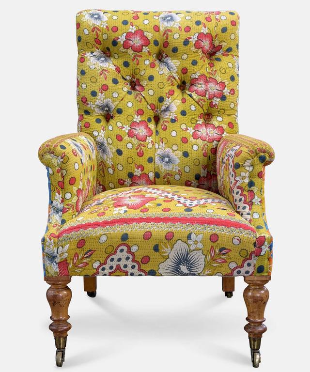 Country House Armchair in Indian Fabric at 1stDibs indian armchair